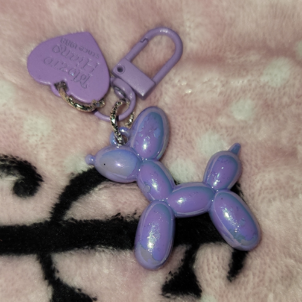 Purple Balloon Dog Keychain